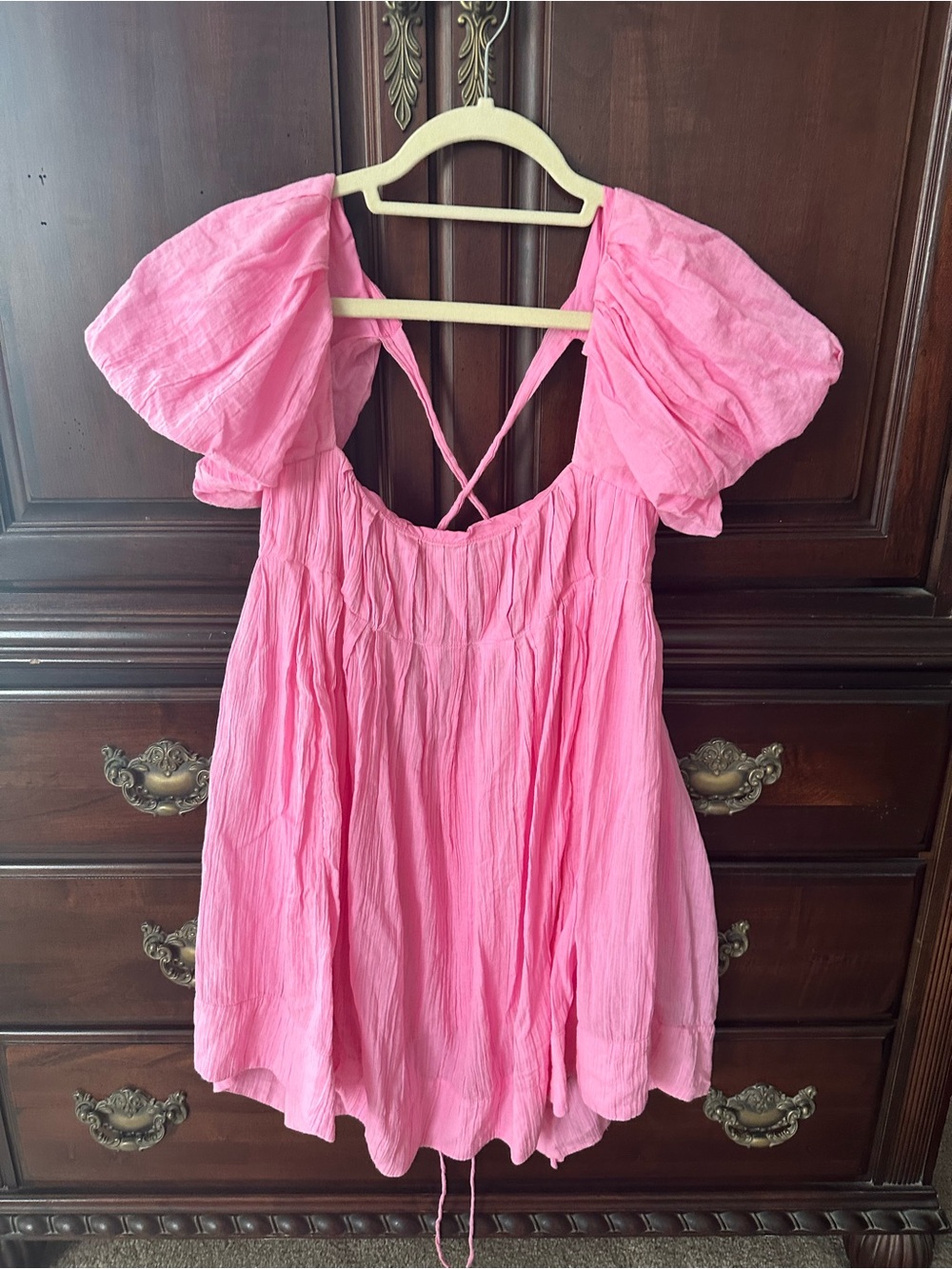 Free People Marina Open Back Puff Sleeve Mini Dress Women’s XS